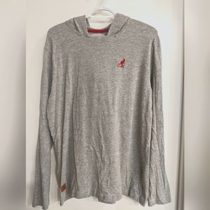 Men's hooded long sleeve shirt kangol size Large Red and Light grey